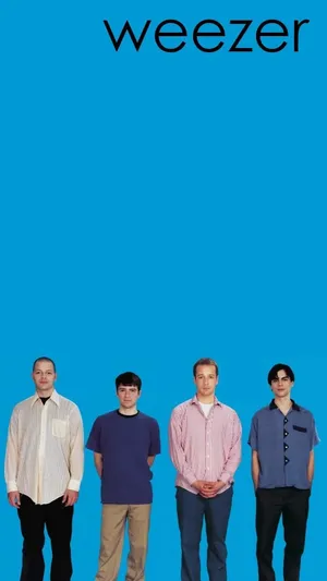Weezer Blue Album Cover Band Members Wallpaper
