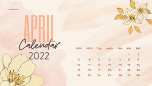 Welcoming The Blooming Season - Pink Yellow Flower April 2022 Calendar Wallpaper