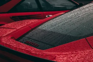 Wet Red Ferrari Wallpaper