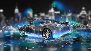 Wet Silver Car On Full Hd Computer Desktop Wallpaper