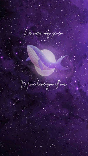 Whale In Galaxy I Purple You Wallpaper