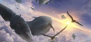 Whales_and_ Birds_ Surreal_ Sky Wallpaper