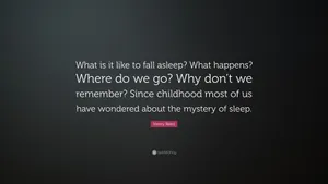 What Is It To Be Safe What Happens Where Do We Go Why Don't We Remember Childhood Sleep Wallpaper