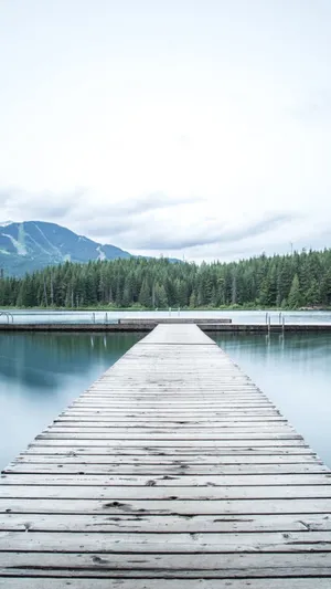 Whistler Coast Mountains Dock Lake Relaxing Iphone Wallpaper