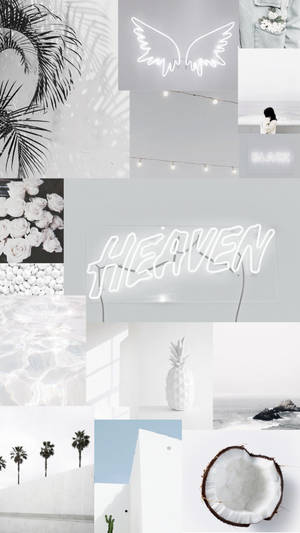 White Aesthetic Iphone Collage Wallpaper