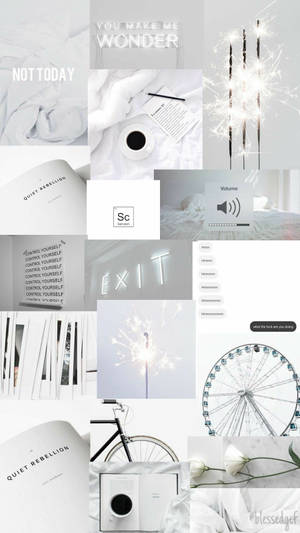 White Aesthetic Iphone Sparkles Wallpaper