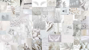 White Aesthetic Laptop Assorted Items Wallpaper