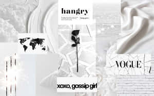 White Aesthetic Laptop With Text Wallpaper