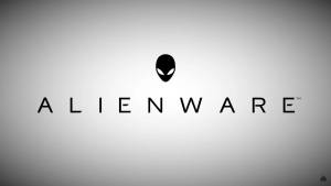 White Alienware Wordmark Poster Wallpaper