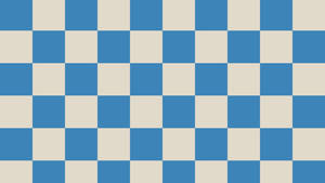 White And Baby Blue Checkered Board Wallpaper