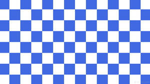 White And Cobalt Blue Checkered Wallpaper
