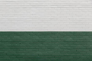 White And Green Brick Wall Wallpaper