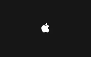 White Apple Logo Black Mac Wallpaper