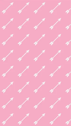 White Arrows Pattern In Pink Aesthetic Iphone Wallpaper
