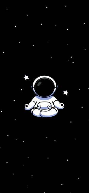 White Astronaut Cartoon Iphone Wallpaper