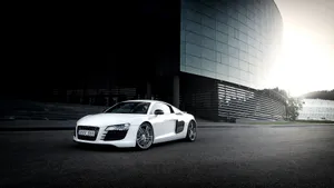 White Audi R8 Car Wallpaper