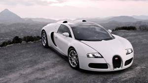 White Bugatti In Country Side Wallpaper