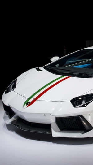 White Car Model Lamborghini Phone Wallpaper