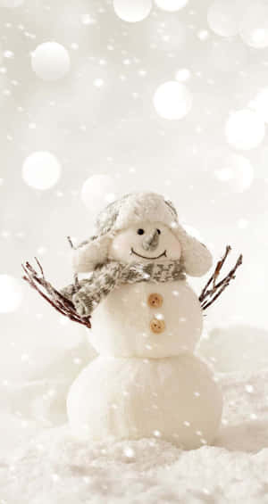 White Christmas Snowman Iphone Wallpaper