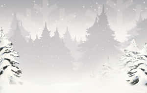 White Christmas Tree Snow Background Wallpaper