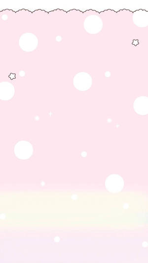 White Circles On Kawaii Pink Background Wallpaper