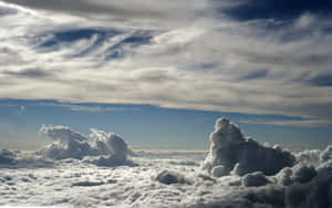 White Clouds Hovering Sky Wallpaper