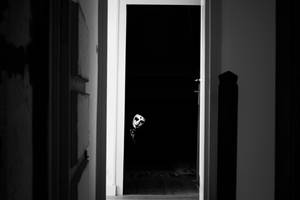 White-faced Paranormal Door Ghost Wallpaper