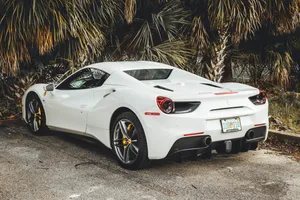 White Ferrari Sports Car Wallpaper