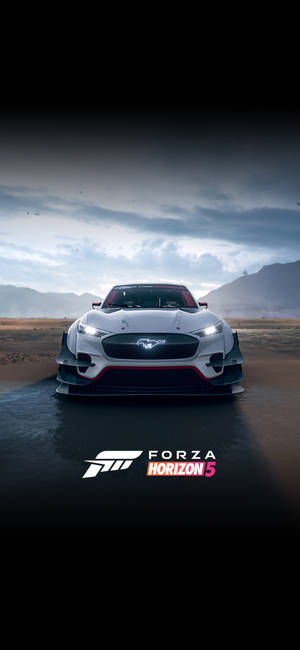 White Ford Mustang Forza Iphone Wallpaper