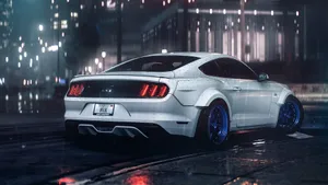 White Ford Mustang Gt 2016 Wallpaper