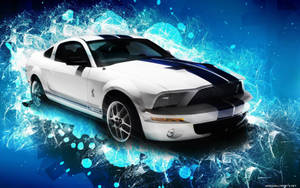 White Ford Mustang Hd Blue Wallpaper