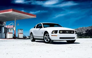 White Ford Mustang Wallpaper