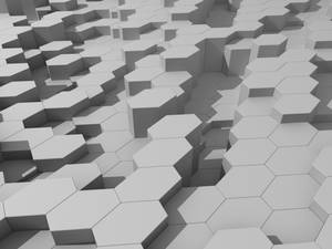 White Geometric Hexagon Prisms Wallpaper