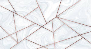 White Geometric Rose Gold Marble Wallpaper