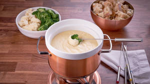 White Green Broccoli Fondue Wallpaper