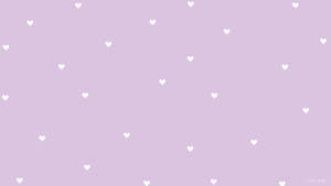 White Hearts On Purple Wallpaper