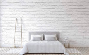 White Interior With White Brick Texture Wallpaper