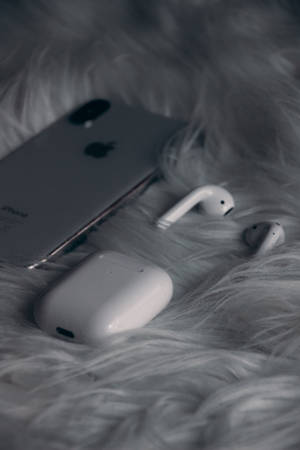 White Iphone X And Airpods Love Iphone Wallpaper