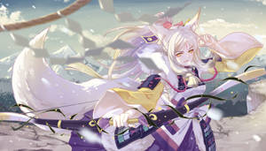 White Kitsune Of Onmyoji Wallpaper