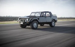 White Lambo Truck Wallpaper