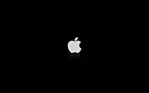 White Lit Apple Logo Dark Screen Wallpaper