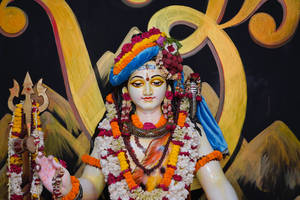 White Lord Krishna 3d Statue Wallpaper