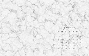 White Marble June Calendar Wallpaper