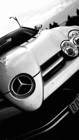 White Mercedes-amg Emblem Iphone Wallpaper