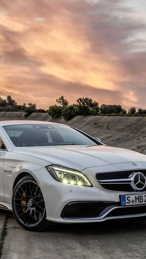 White Mercedes Benz Iphone Wallpaper