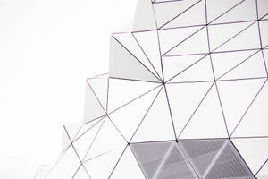 White Minimalist Geometric Building Wallpaper