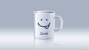 White Mug Wide Smile Wallpaper