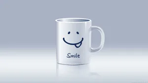 White Mug Wide Smile Wallpaper