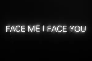 White Neon Aesthetic Face Me Wallpaper