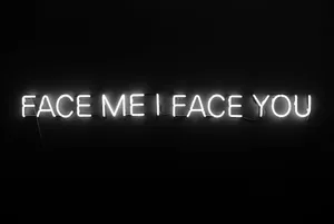 White Neon Face Me Wallpaper